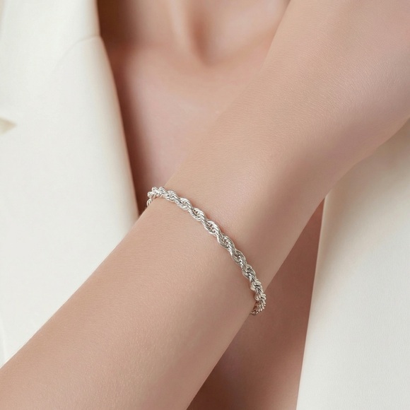 925 Silver Rope Bracelet - Picture 2 of 6